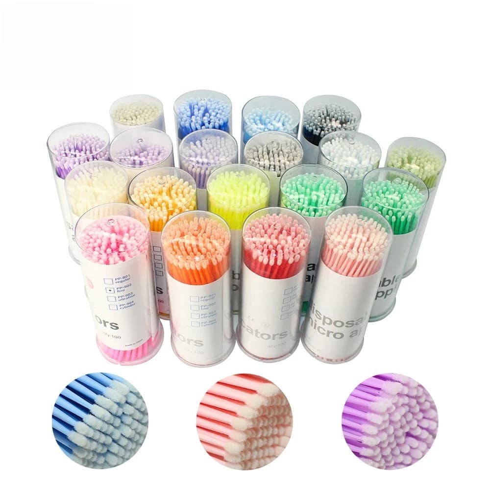 100 pz/bottiglia Estensione Ciglia Tamponi di Pulizia Lash Lift Colla Remover Applicatori Microblade Trucco Micro Spazzole Strumento
