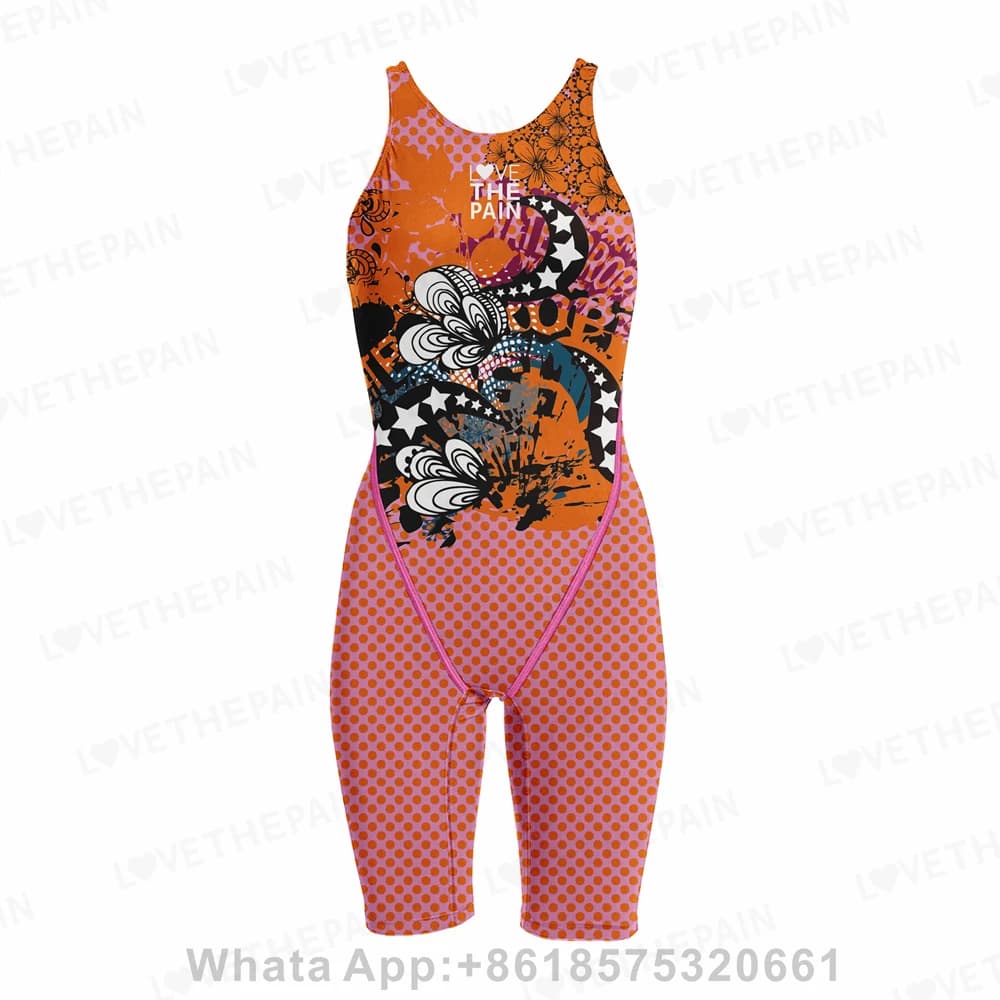 Costume da bagno da allenamento per la schiena da competizione costume da bagno da collo a ginocchio da donna con spalline Comfort aperte sul retro costume da bagno intero