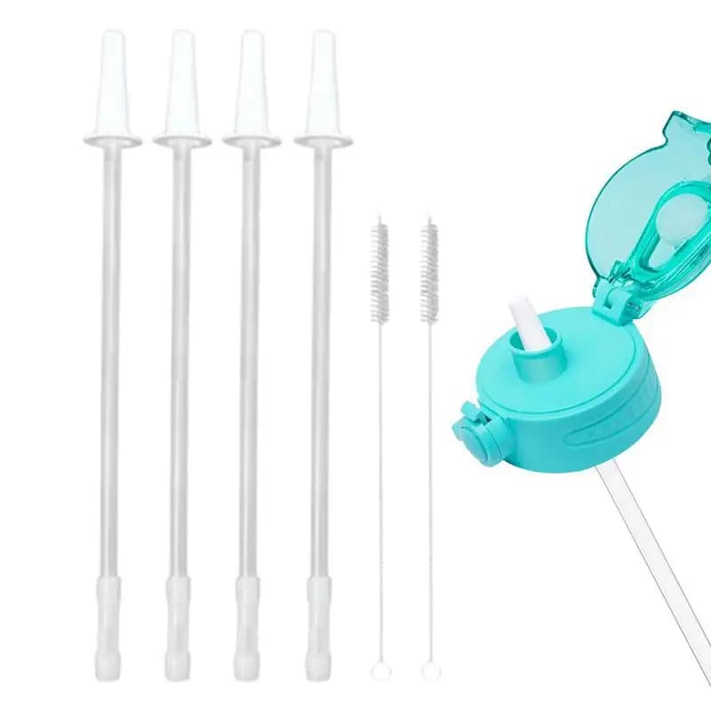 Bottiglia d'acqua Cannuccia Bottiglia d'acqua da galloni Cannuccia di ricambio per bottiglia d'acqua da 1/a metà gallone con 2 spazzole per la pulizia 4 cannuccia tagliabile