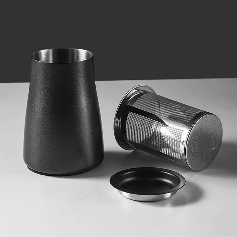 3 in 1 filtro per polvere di caffè tazza per polvere setaccio per polvere di caffè in acciaio inossidabile con coperchio smerigliatrice per chicchi tazza per polvere strumento per la preparazione del caffè