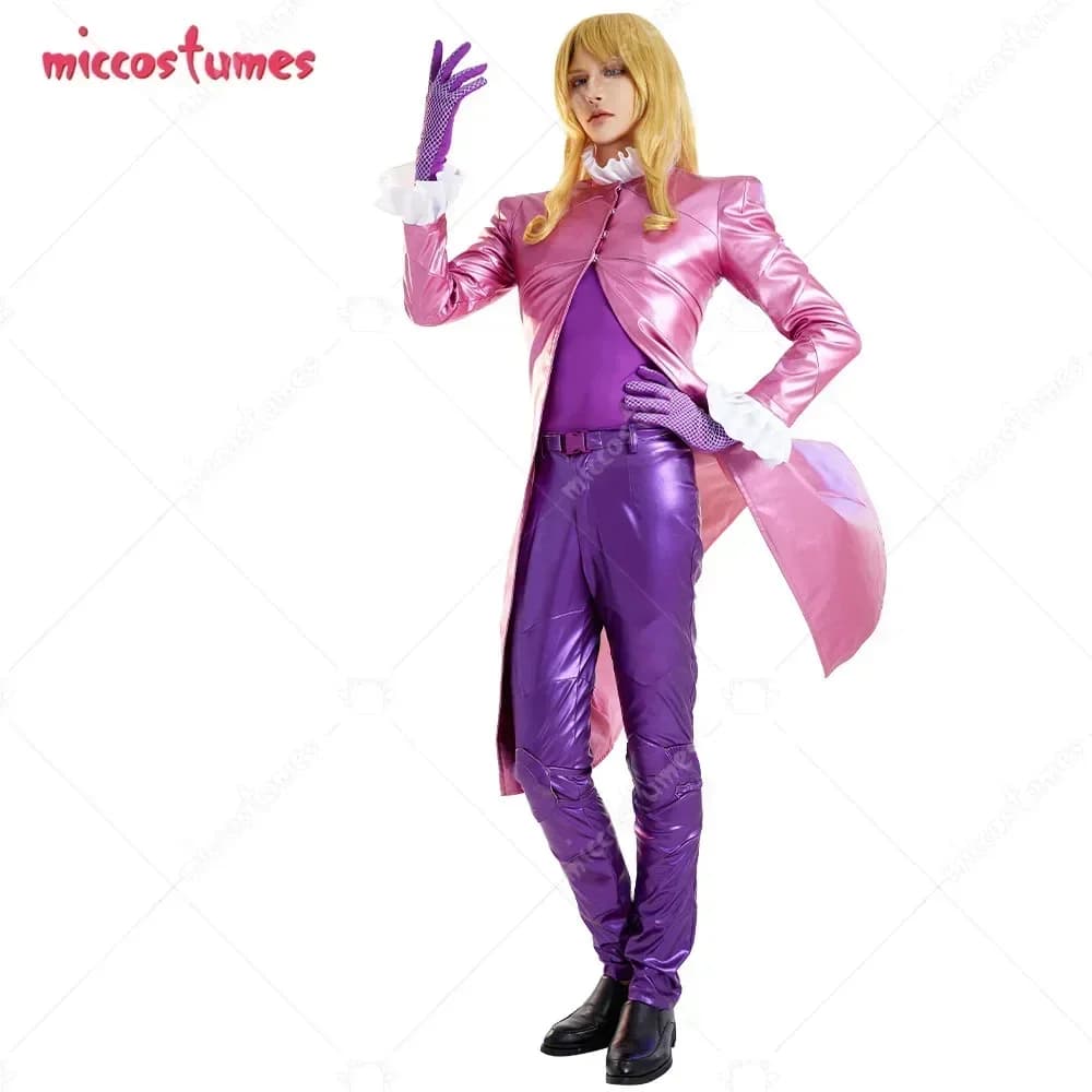Miccostumes Costume cosplay Varentain unisex, set cappotto e pantaloni con guanti e cintura per costume cosplay di Halloween