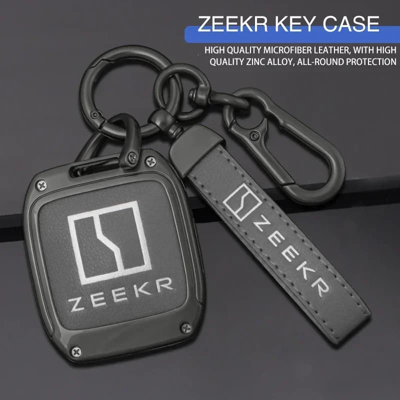 Custodia per chiave a distanza intelligente per auto in pelle in lega di zinco adatta per ZEEKR 001 ZEEKR NFC card accessori per fibbia di protezione della chiave dell'auto