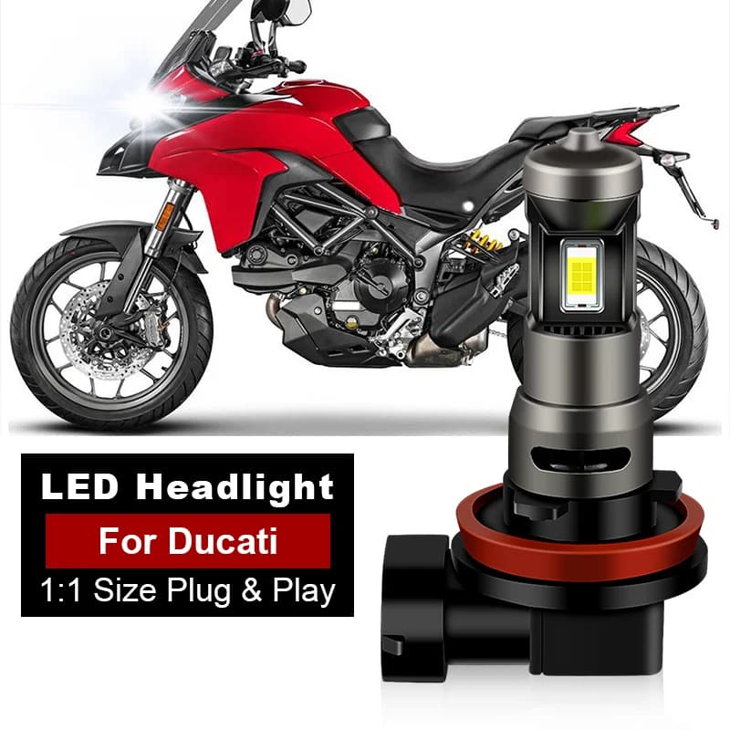 1/2PCS Led H11 Headlight Bulbs Motorcycle High/Low Bulb For Ducati Multistrada 950 2017 848 2008-2010 KTM 1190 Adventure 14-16