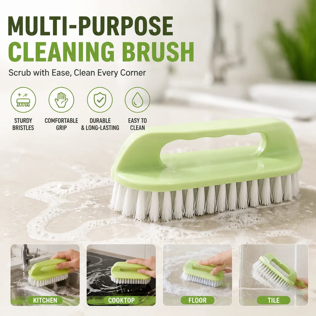 Multifunctional Plastic Shoe Cleaning Brush, Laundry Household Bathroom Cleaning Brush Tool