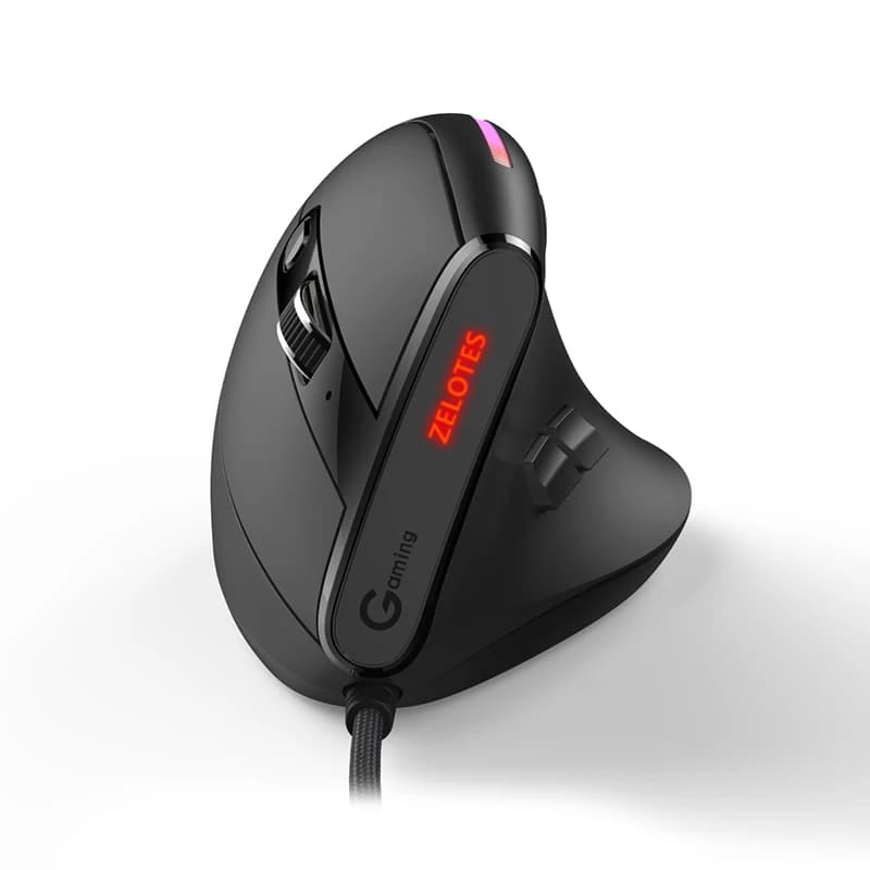 Mouse da gioco cablato JOMAA Mouse ergonomico verticale RGB Mouse 12800 DPI programmabile a 9 pulsanti per Computer portatile da gioco