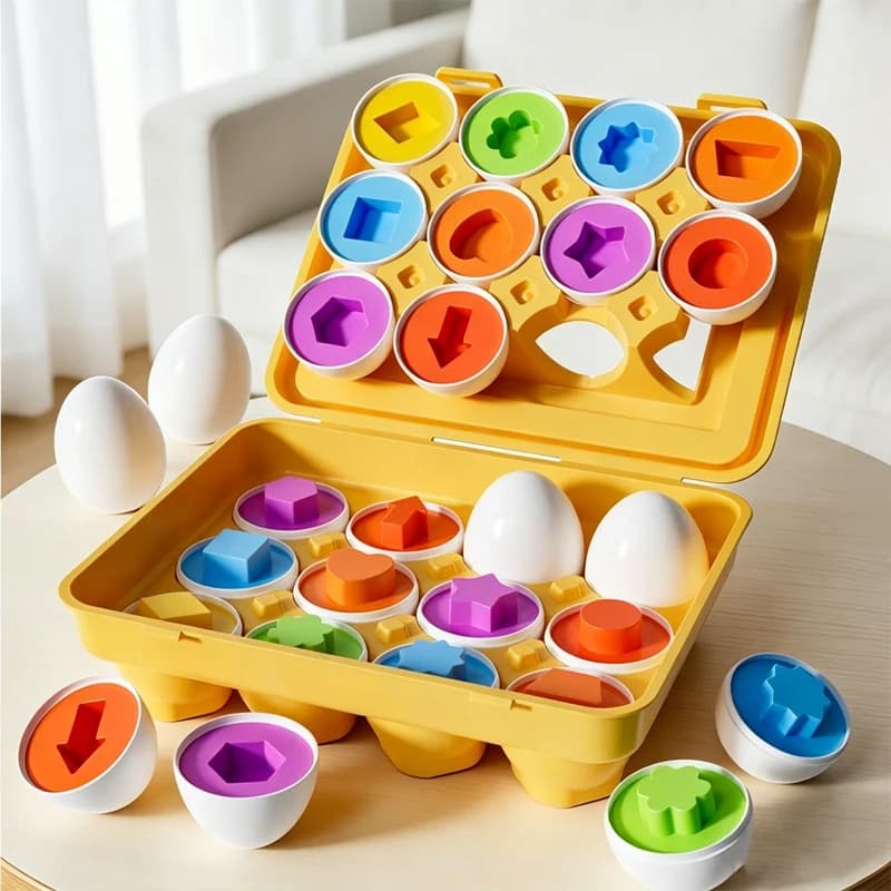 Giochi Montessori Giocattolo per bambini Puzzle intelligente a forma di uovo per bambini Giocattolo per lo sviluppo del bambino Giocattolo educativo per bambini 1 2 3 4 anni