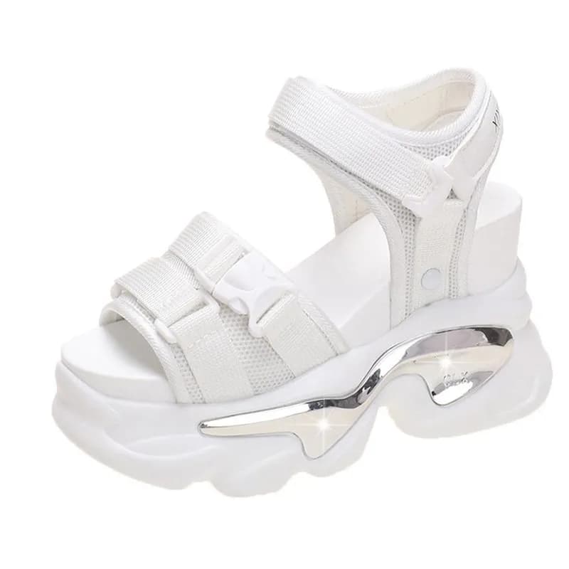 10CM New Summer Wedges Sandals Ladies Beach Slippers High Heel Sandals Women Casual Shoes Platform Chunky Shoes Sandalias Mujer