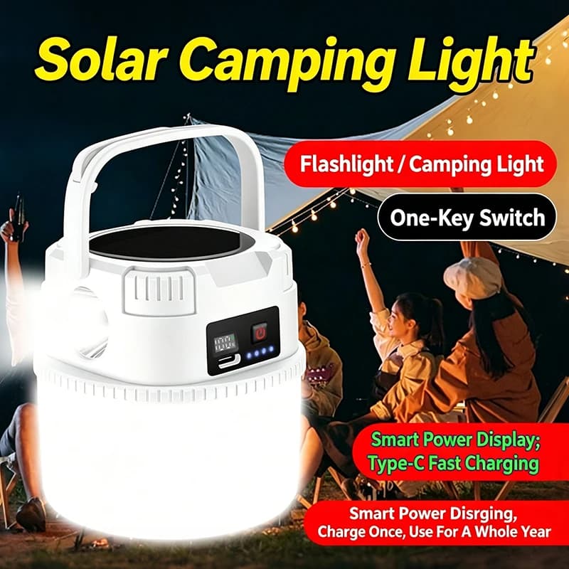 Solar outdoor camping light rechargeable long endurance tent light emergency bulb light solar charging
