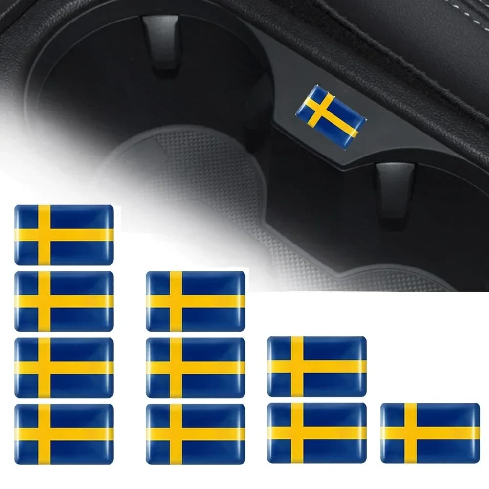 10 pz epossidica svezia bandiere adesivo per Peugeot 308 3008 307 207 208 508 2008 306 406 4008 5008 206 408 2008 Badge