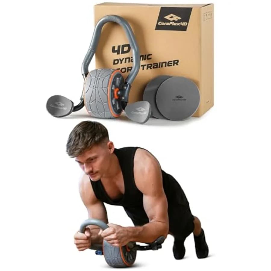 CoreFlex4D Ab Roller Wheel with Elbow Support Dynamic 4D Core Workout Equipment for Abs, Obliques Stability Heavy Duty Home Gym