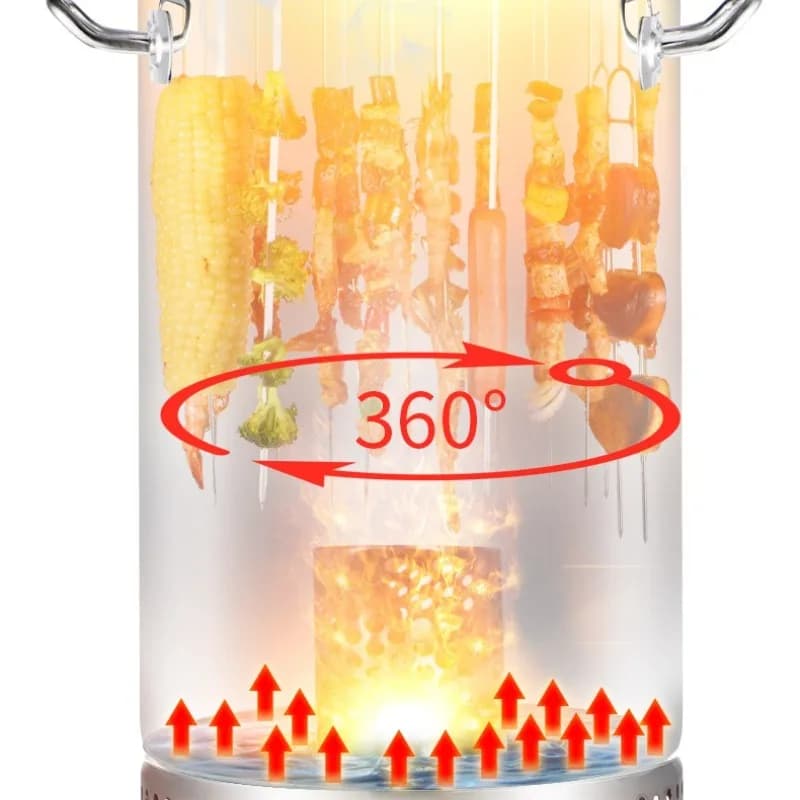 Household Vertical Charcoal BBQ Smoker Grill Portable Hanging Smoking Stove Outdoor Meat Roaster For Camping Garden Use
