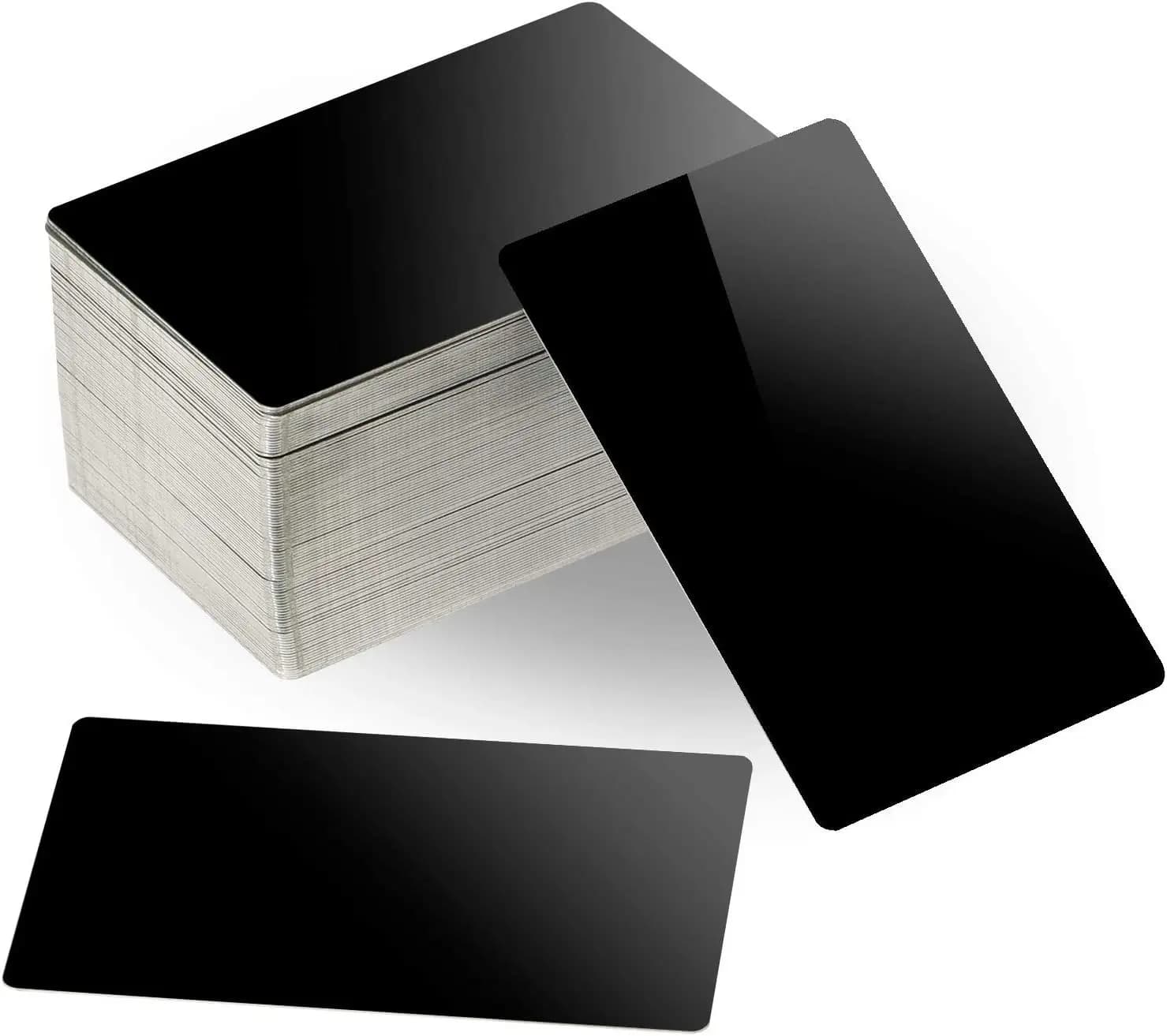 0.2 mm ultra-thin polished black aluminium business cards for laser engraving