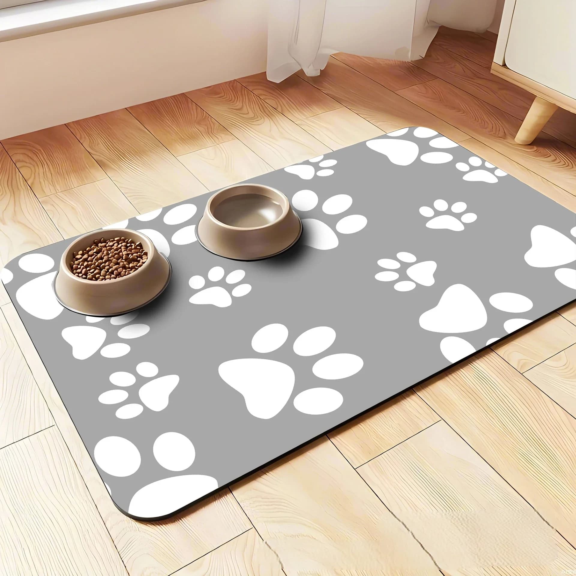 Tappetini per Animali Domestici in Diatomite, Antiscivolo, Assorbenti, Resistenti all'Usura, Facili da Pulire, Tappetino per Cibo per Cani e Gatti