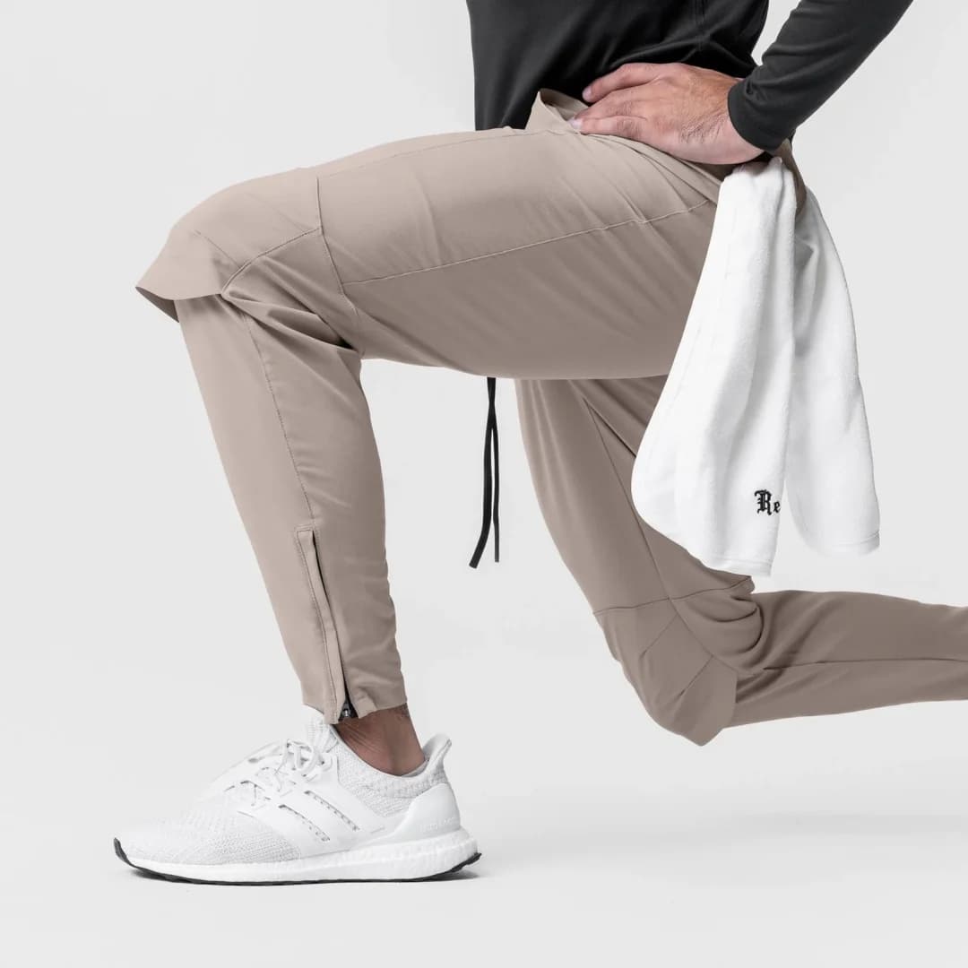 Pantaloni casual da palestra da uomo con cerniera ad asciugatura rapida da uomo Pantaloni sportivi da basket versatili all'aperto da jogging Pantaloni lunghi da allenamento sportivo