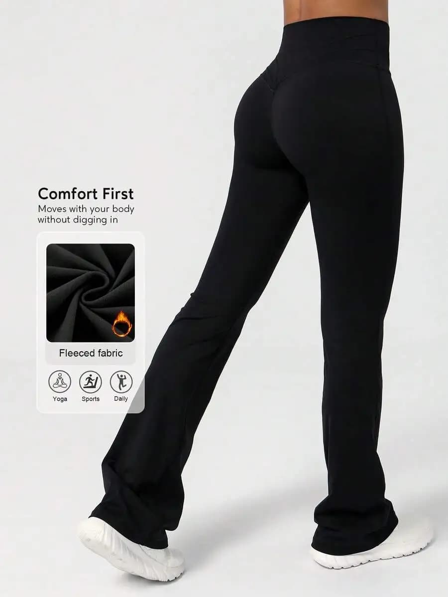 Pantaloni da yoga elasticizzati a gamba larga da donna, design aderente a zampa d'elefante per danza, fitness, sport e uso quotidiano