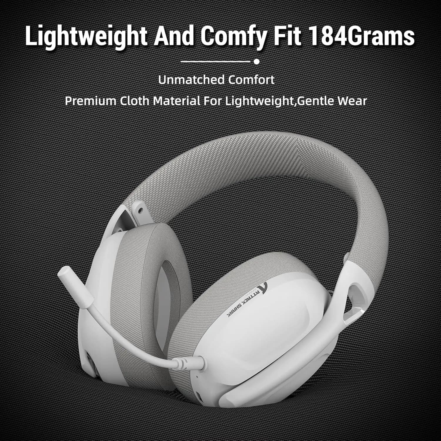 ATTACK SHARK L80 Cuffie da Gaming Wireless, Auricolari da Gioco USB 2.4Ghz con Bluetooth 5.2, Batteria da 50 Ore, Microfono con Cancellazione del Rumore