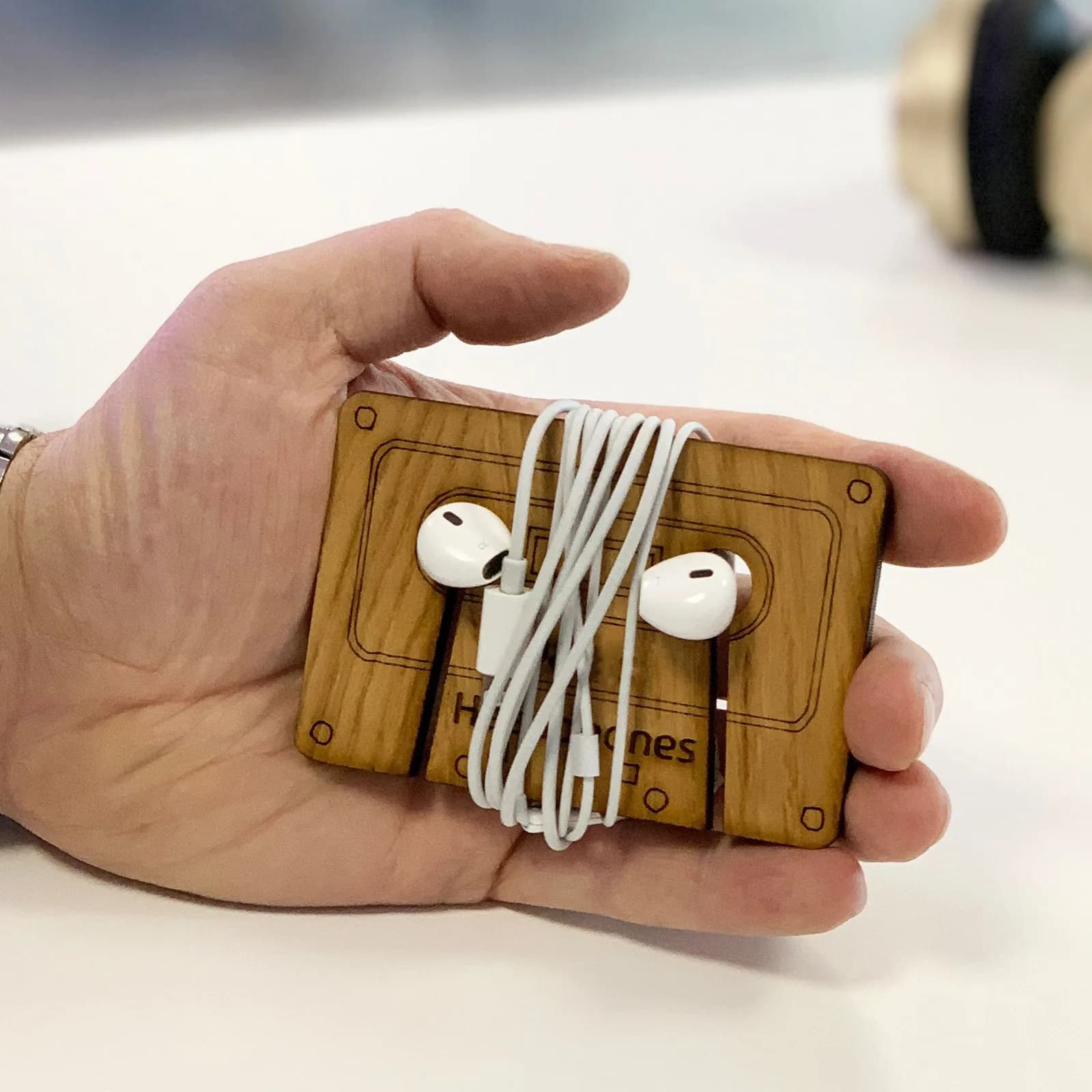 Wooden Storage Rack For Earphones Headphone Cable Headphone Stand Organizer Wood Cord Wrap Holder Organizer Decorative Craft