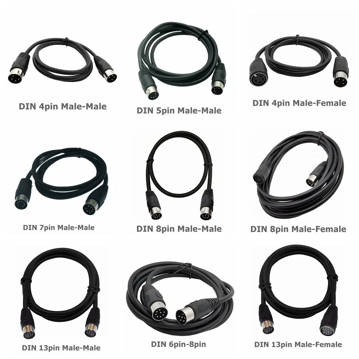 Din 8 Pin 4Pin 5Pin 6Pin 7Pin 8 Pin 13Pin MIDI maschio-maschio femmina altoparlante segnale sorveglianza computer automobilistici cavo Audio