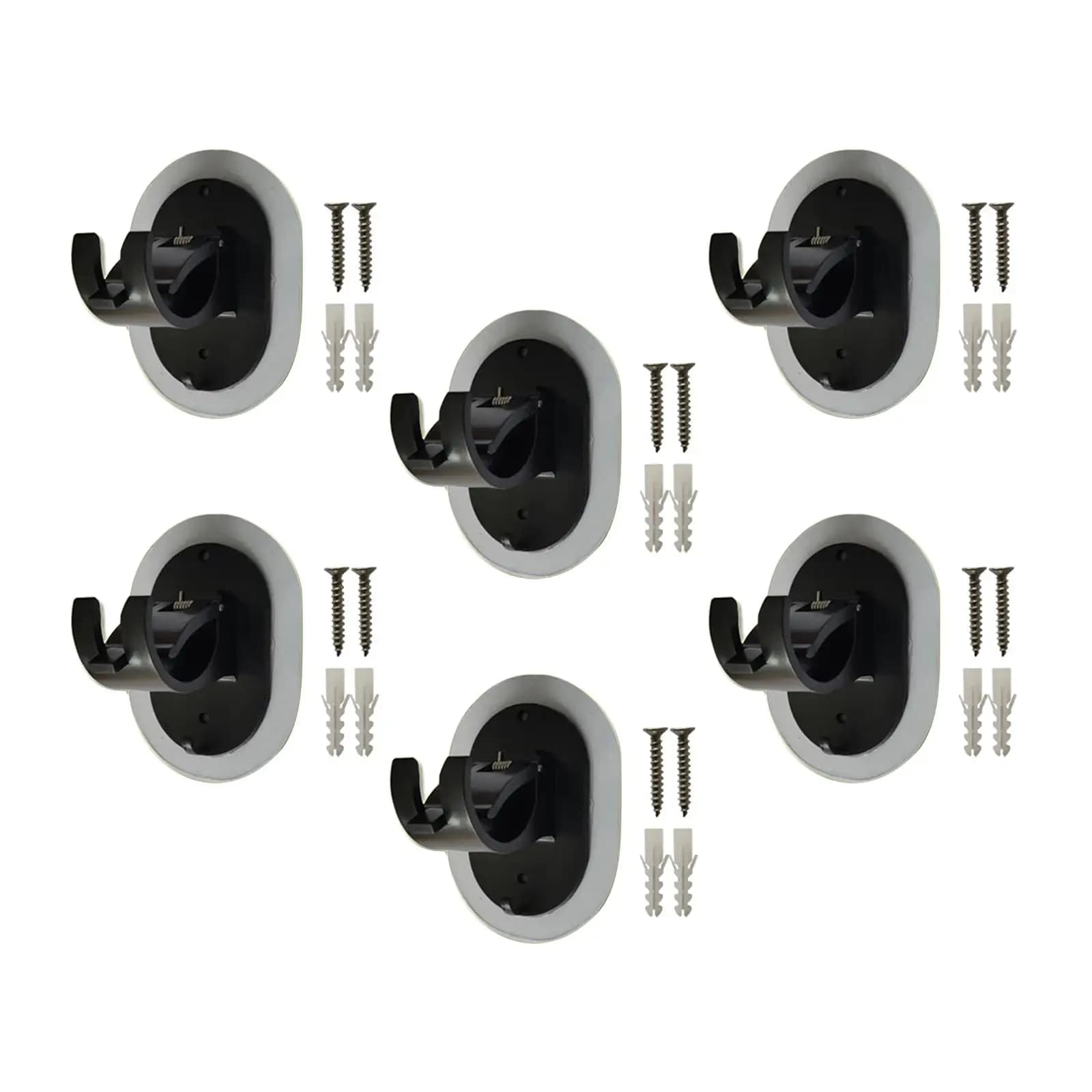 6x Supporti per aste per tende Nessuna perforazione Ganci universali per aste per asciugamani Ganci per aste per tende di fissaggio per camera da letto Cucina Hotel Bagno Nero