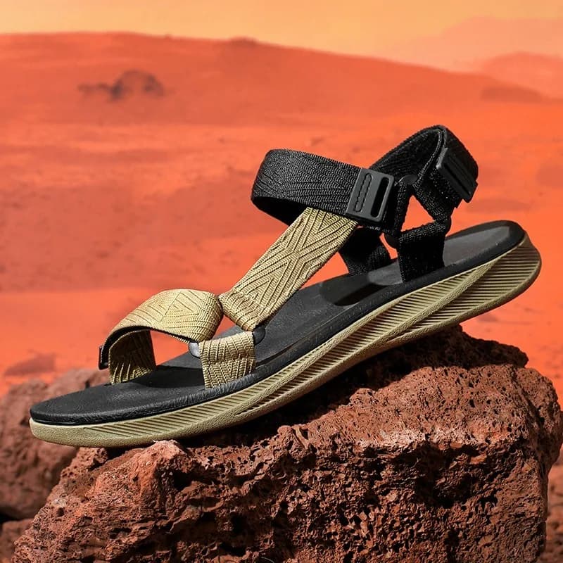 Sandali Sportivi da Uomo Neri con Supporto Arco Plantare, Antiscivolo e Traspiranti, Ideali per Spiaggia e Vacanze Estive, Taglie 40-45