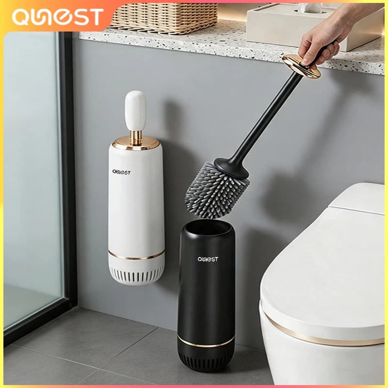 Toilet Brush Wall-mounted Bousehold No Blind Spot Long Handle Silicone Toilet Bowl Brush Bathroom Cleaning