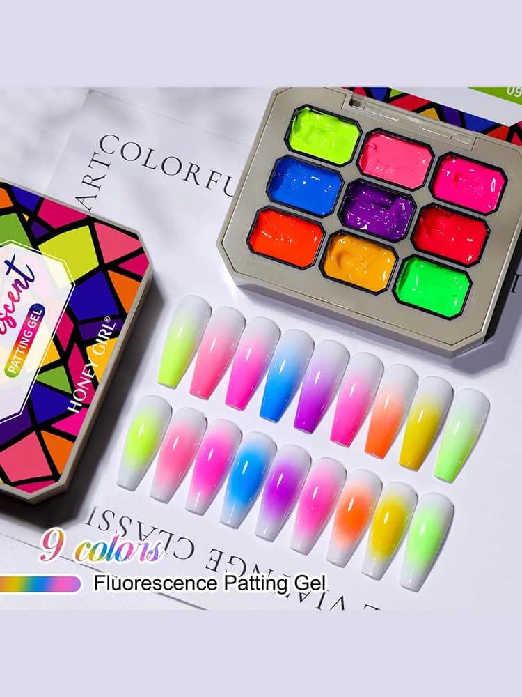 9 Color Solid Colors Rainbow, Polished High Saturation Polished Sticker, Fashion Nail Kit for Nail Art LED, Perfect Gift