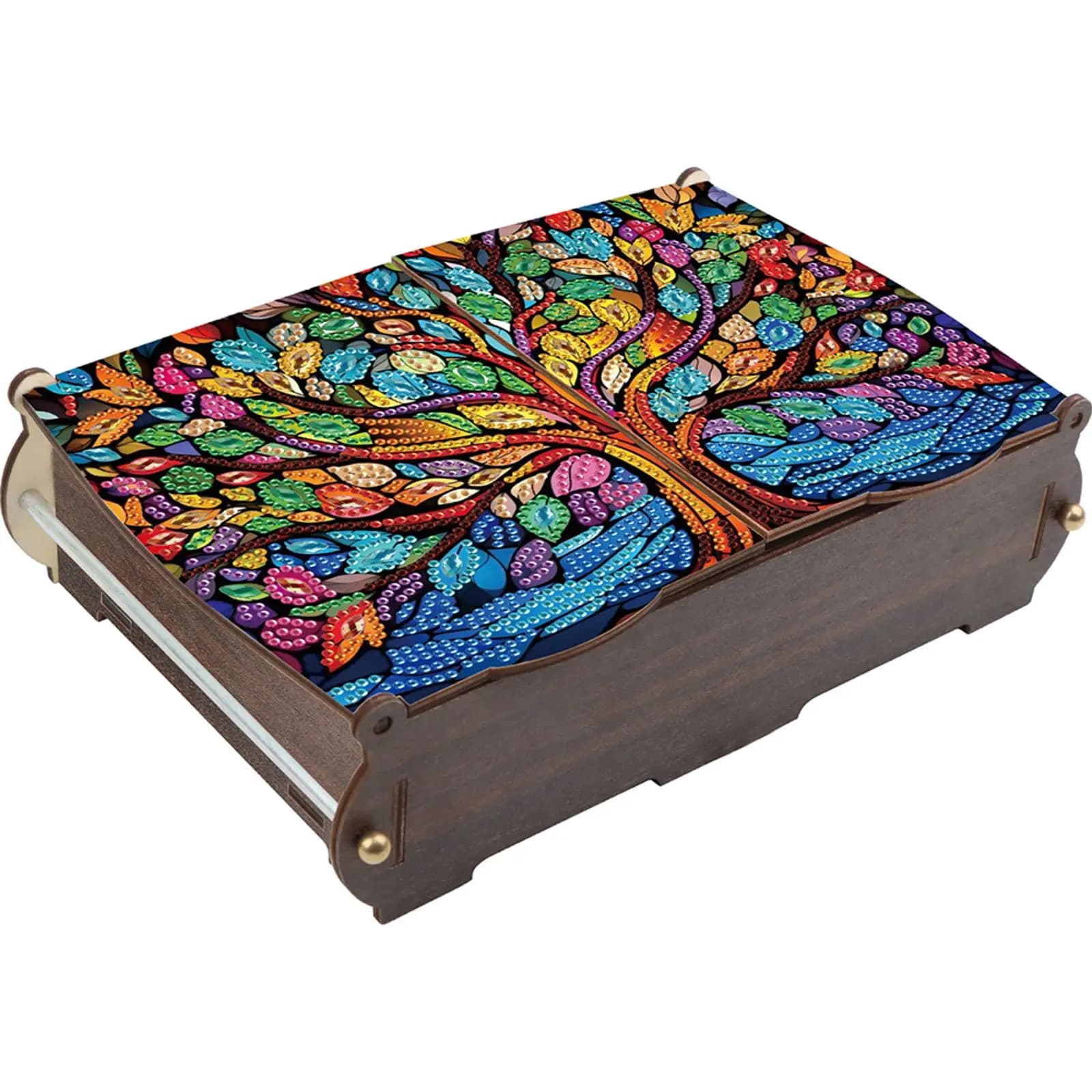 Scatola in Legno per Diamond Painting Fai da Te, Contenitore per Gioielli e Accessori (Bracciali, Collane, Orecchini)