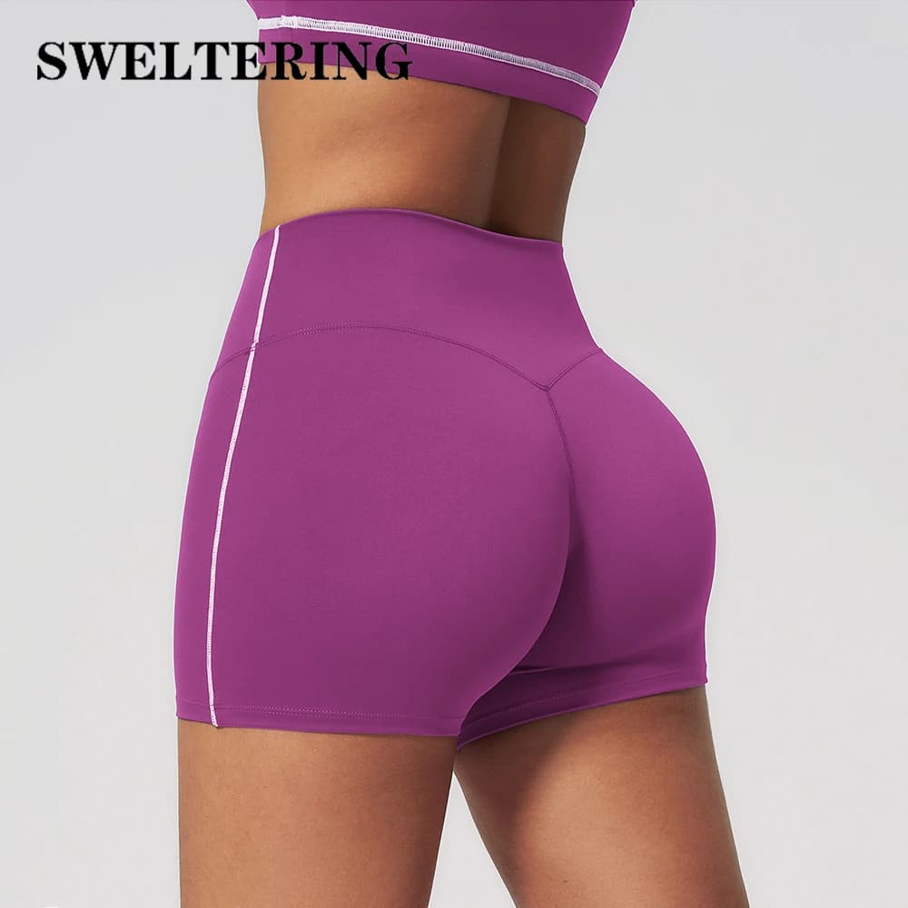 Pantaloncini Sportivi Estivi da Donna per Corsa e Yoga, Leggings Modellanti Traspiranti, Pantaloncini da Ciclismo Slim Fit, Pantaloncini Yoga a Vita Alta