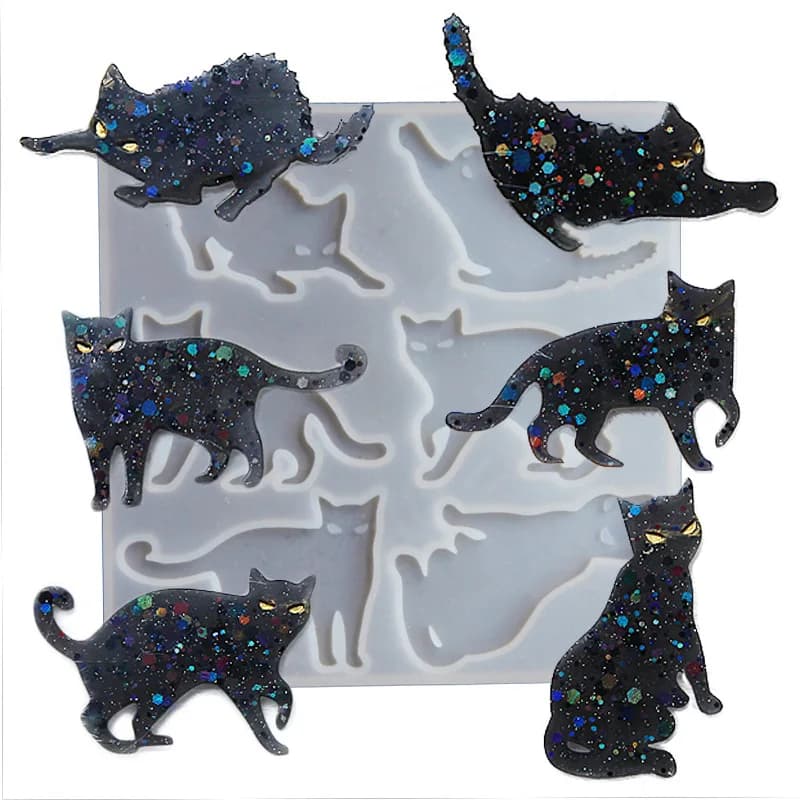 Stampo in resina epossidica di cristallo fai-da-te Stampo in silicone con ciondolo gatto orgoglioso