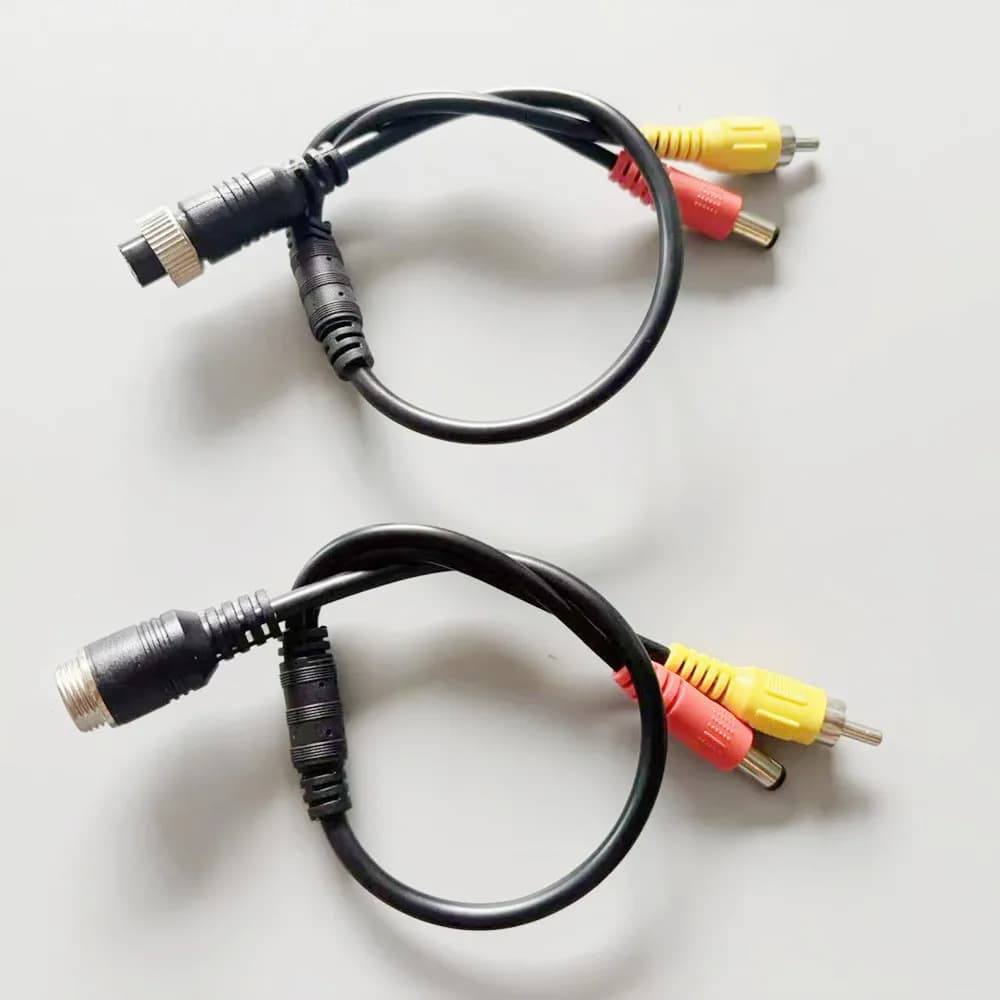 Adattatore a 4 Pin per Aviazione, Cavo Convertitore RCA + DC Maschio/Femmina a 4 Pin per Monitor Telecamera Posteriore Auto