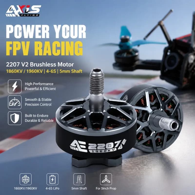 AE2207‑1960KV Brushless Outrunner Motor 6S Power Component for 5‑inch FPV Freestyle Racing Drone Light‑weight Spare Actuator