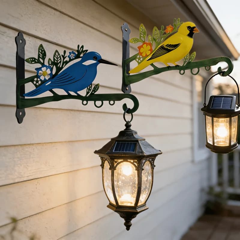 1pc Pack Heavy-Duty Metal Hook, Rustic Cardinal Bird Design, Hand-Painted for Yard Bird Feeders/Wind Chimes/Hanging Baskets