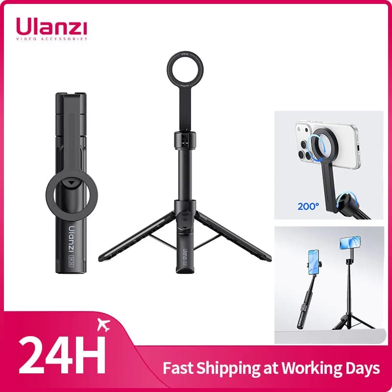 Ulanzi SK26 Treppiede portatile Sekfie Stick Versione magnetica/morsetto per telefono per smartphone per iPhone 17 16 15 Mini treppiede selfie