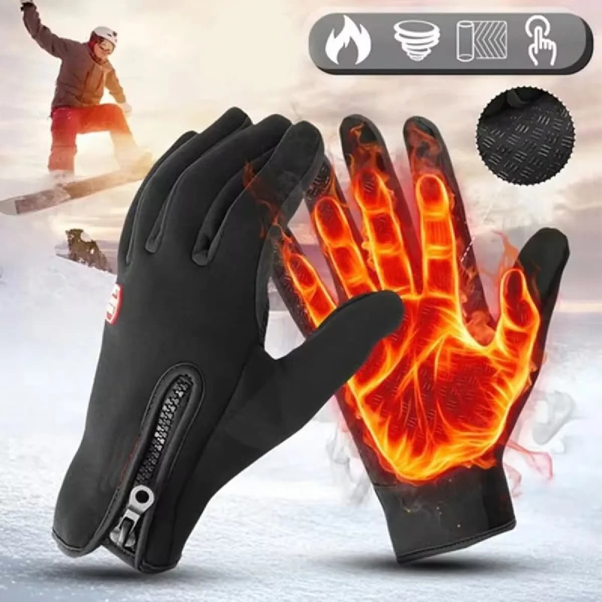 Guanti caldi touchscreen invernali da donna e da uomo, ciclismo all'aperto, guida, moto, guanti freddi impermeabili, guanti da sci antiscivolo antivento