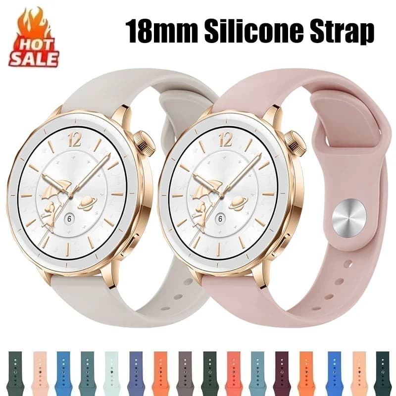Cinturino per orologio in silicone da 18 mm per Huawei Watch GT 4 GT 5 Pro 42 GT4 41mm cinturino di ricambio per orologio da donna Correa