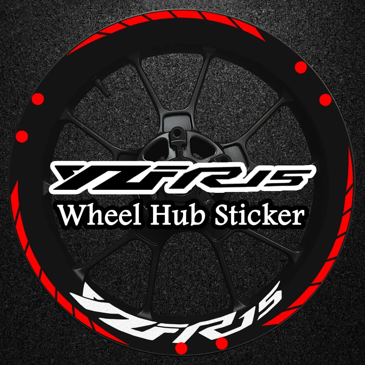Adesivi Riflettenti per Cerchioni Moto 17'' per YZF-R15 YZF R15, Strisce Decorative in Vinile per Moto Sportive, Kit Accessori Decalcomanie