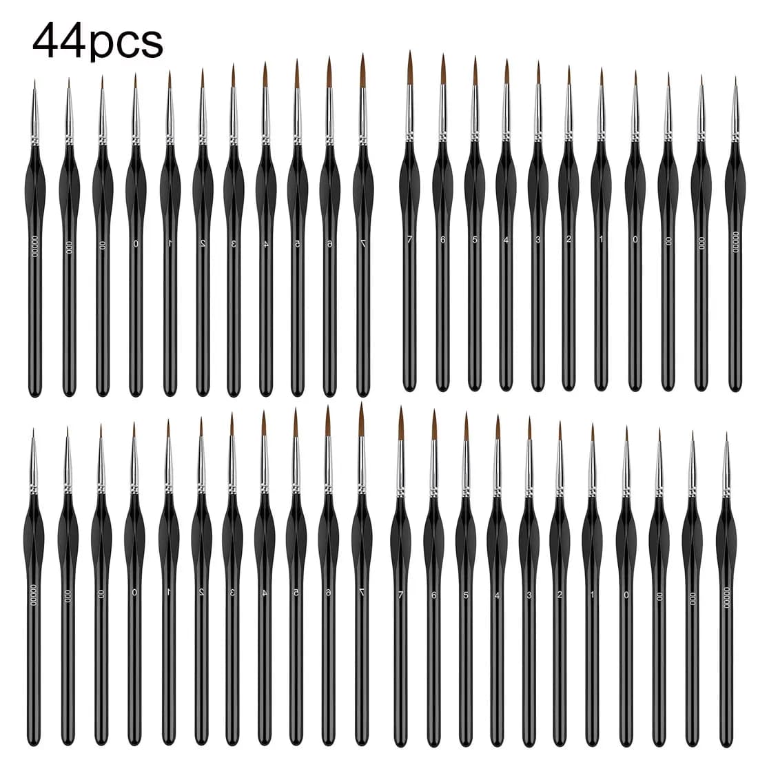 Yutiars Detail Paint Brushes Set, 44 Pcs Miniature Brushes for Fine Detailing & Art Painting - Acrylic, Oil, Watercolors & Paint