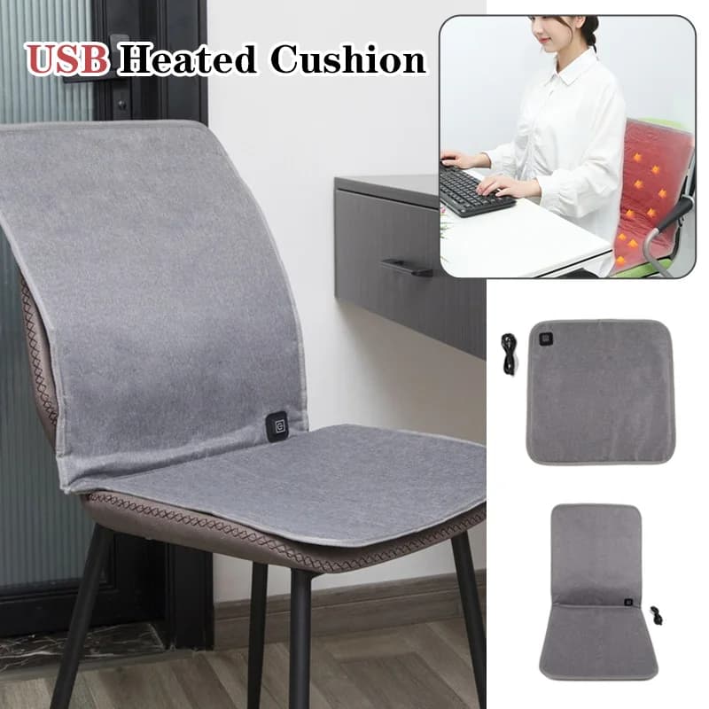Cuscino del sedile riscaldato USB Riscaldamento elettrico Sedia da ufficio per casa Cuscino per seggiolino auto Cuscino per sedia caldo Coperta elettrica