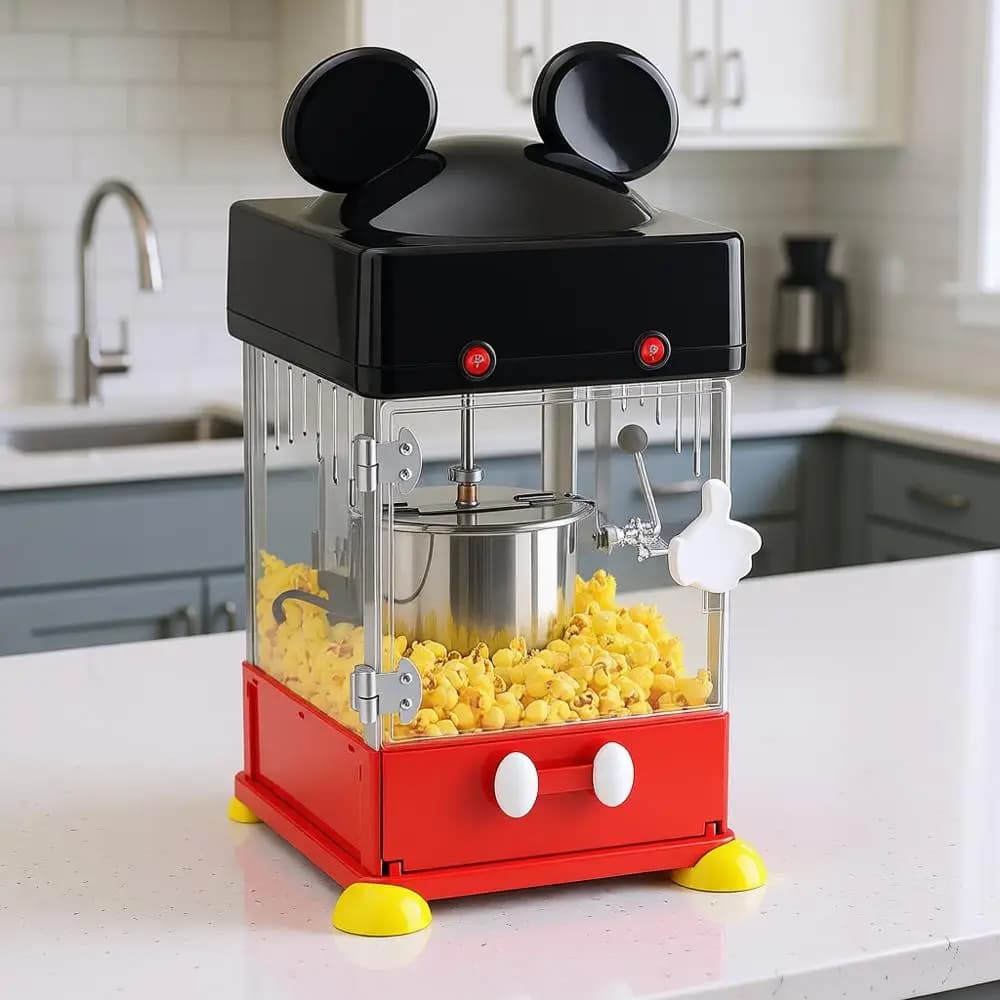 Macchina per Popcorn Stile Bollitore - Elettrodomestico da Cucina per Popcorn - Macchina Elettrica per Popcorn con Tazze per Servire