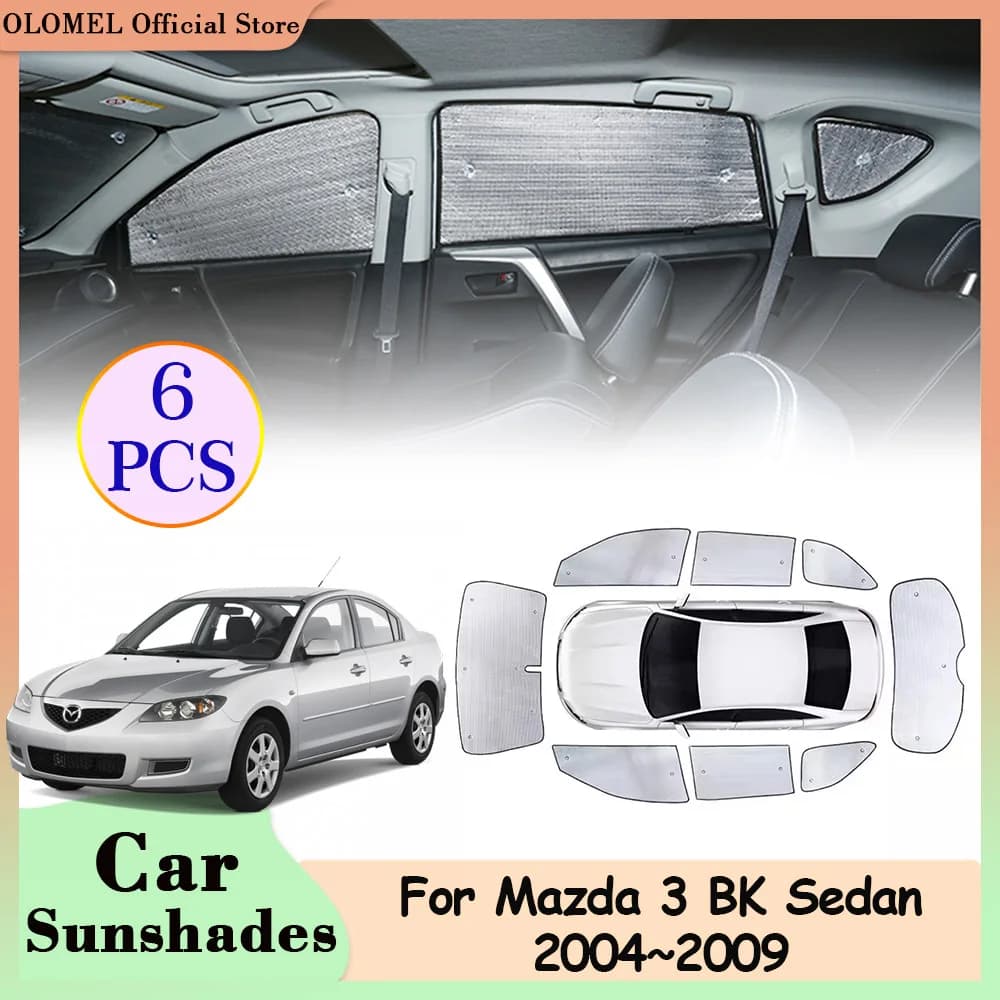 Copertura completa per Mazda 3 BK Axela Sedan 2004 ~ 2009 parasole per auto parabrezza laterale posteriore parasole accessori per tende anti-uv