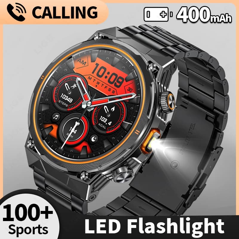 LIGE 2026 Smartwatch Militare Sportivo con Monitoraggio Frequenza Cardiaca, Chiamate Bluetooth, Torcia, Impermeabile - Offerta Speciale Orologio Intelligente da Uomo