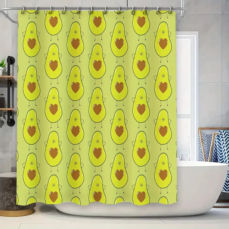 Tenda da doccia modello avocado botanico natura decorazione della fattoria set da bagno tessuto impermeabile decorazioni per la casa a tema piante tropicali