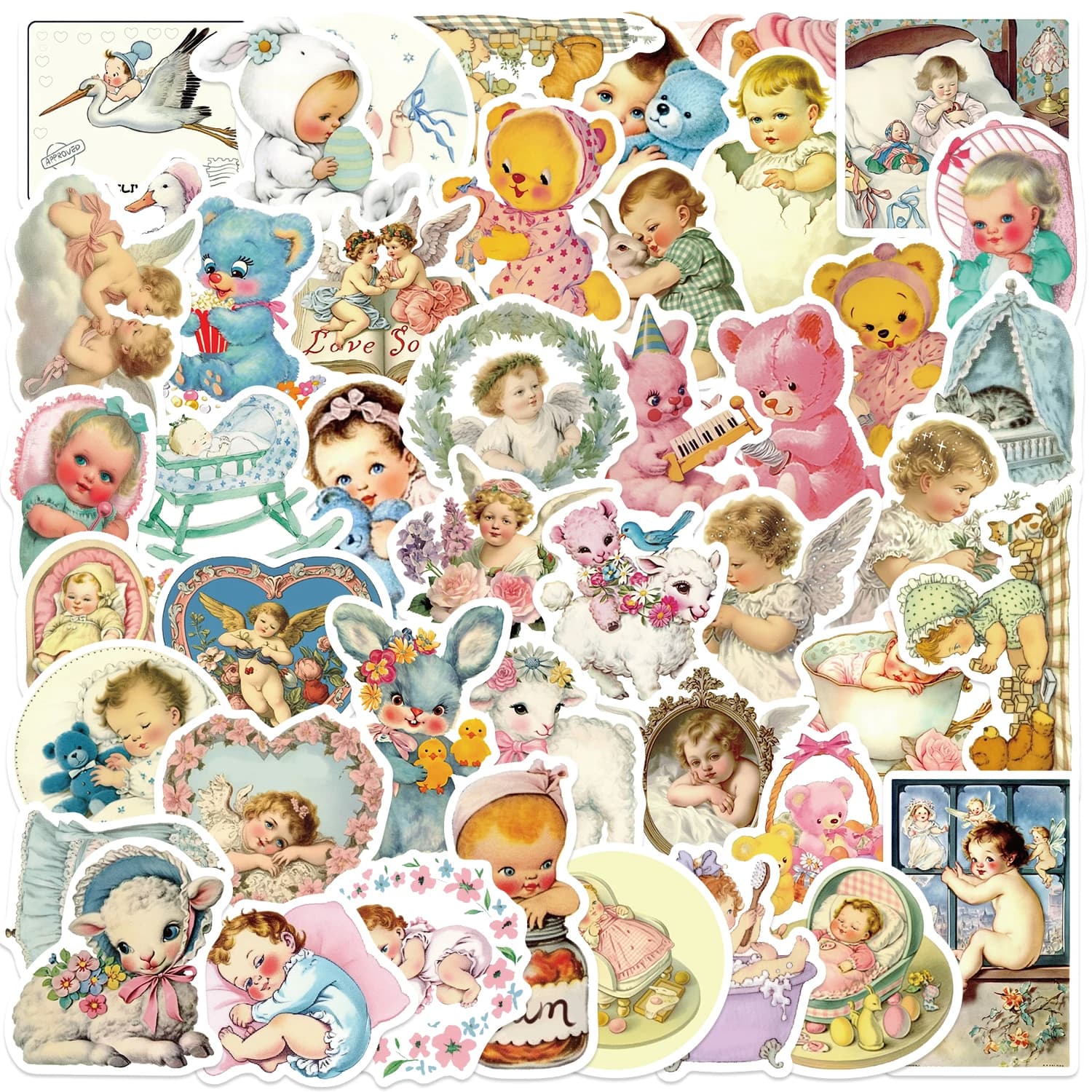 50 pezzi adesivi estetici per bambini vintage cartoni animati decalcomanie carine laptop notebook decorazione telefono adesivo graffiti giocattolo classico