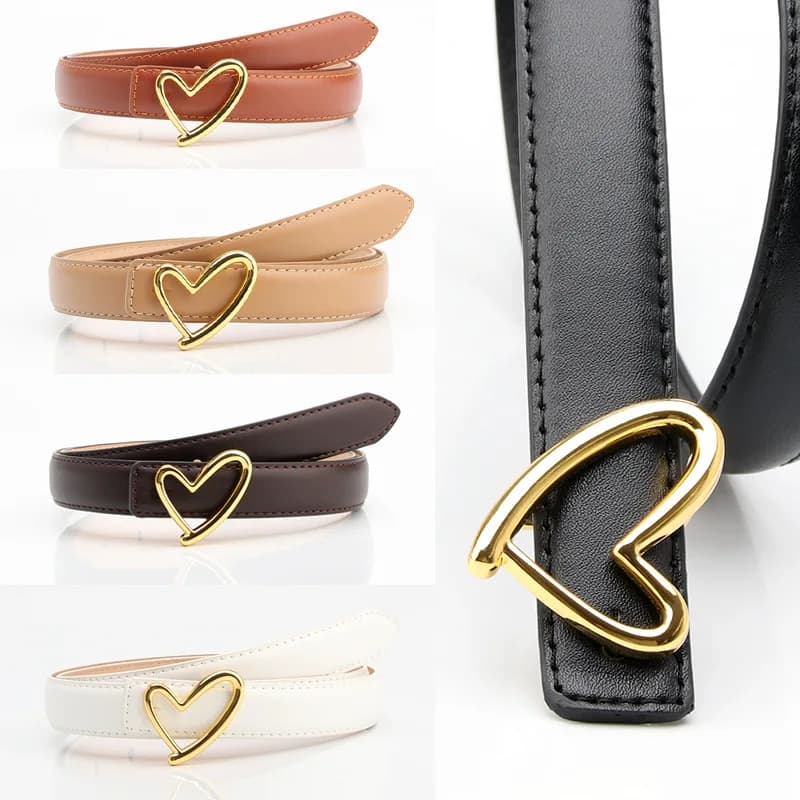 Cintura da donna versatile con fibbia decorativa, cintura in pelle PU di alta moda per jeans e abiti da donna