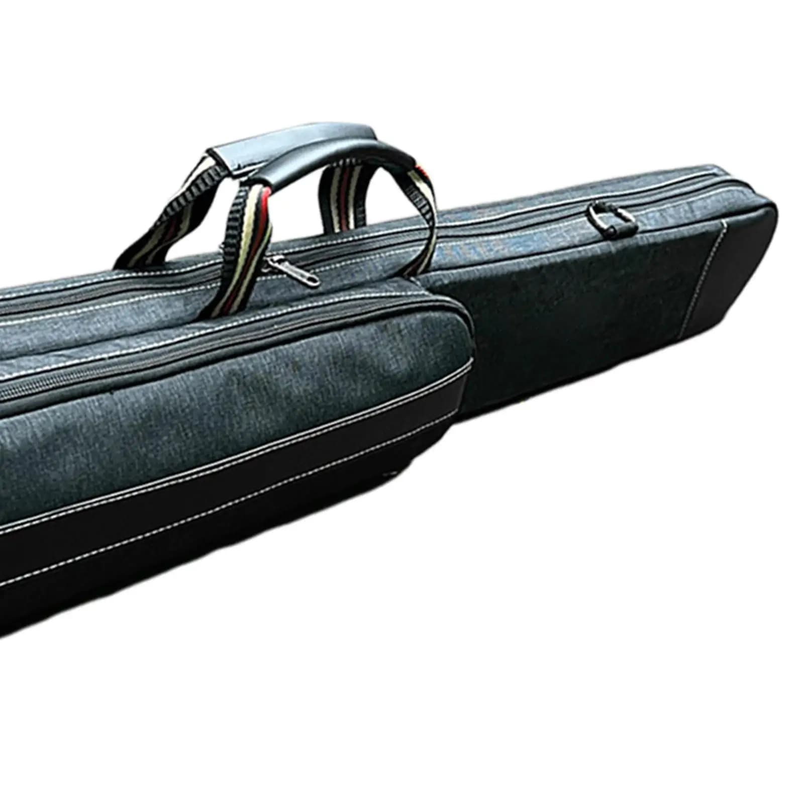 Portable Billiard Cue Pouch Hard Case for 1/2 Sticks 32 Inch Oxford Cloth Bag with Six Holes for Pool Billiards Enthusiasts