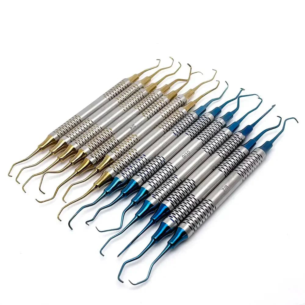7 pcs Dentale Widths Scaler Cleansing Periodential Gracey Curette Curette Bone Scalers Oral Hygiene Tool Tooth Whitening