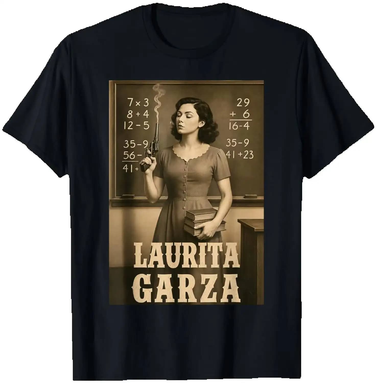 Laurita Garza Vintage Western Teacher Scene T-Shirt Summer Short-Sleeved Breathable Sweat-Wicking Versatile Trendy T-Shirt
