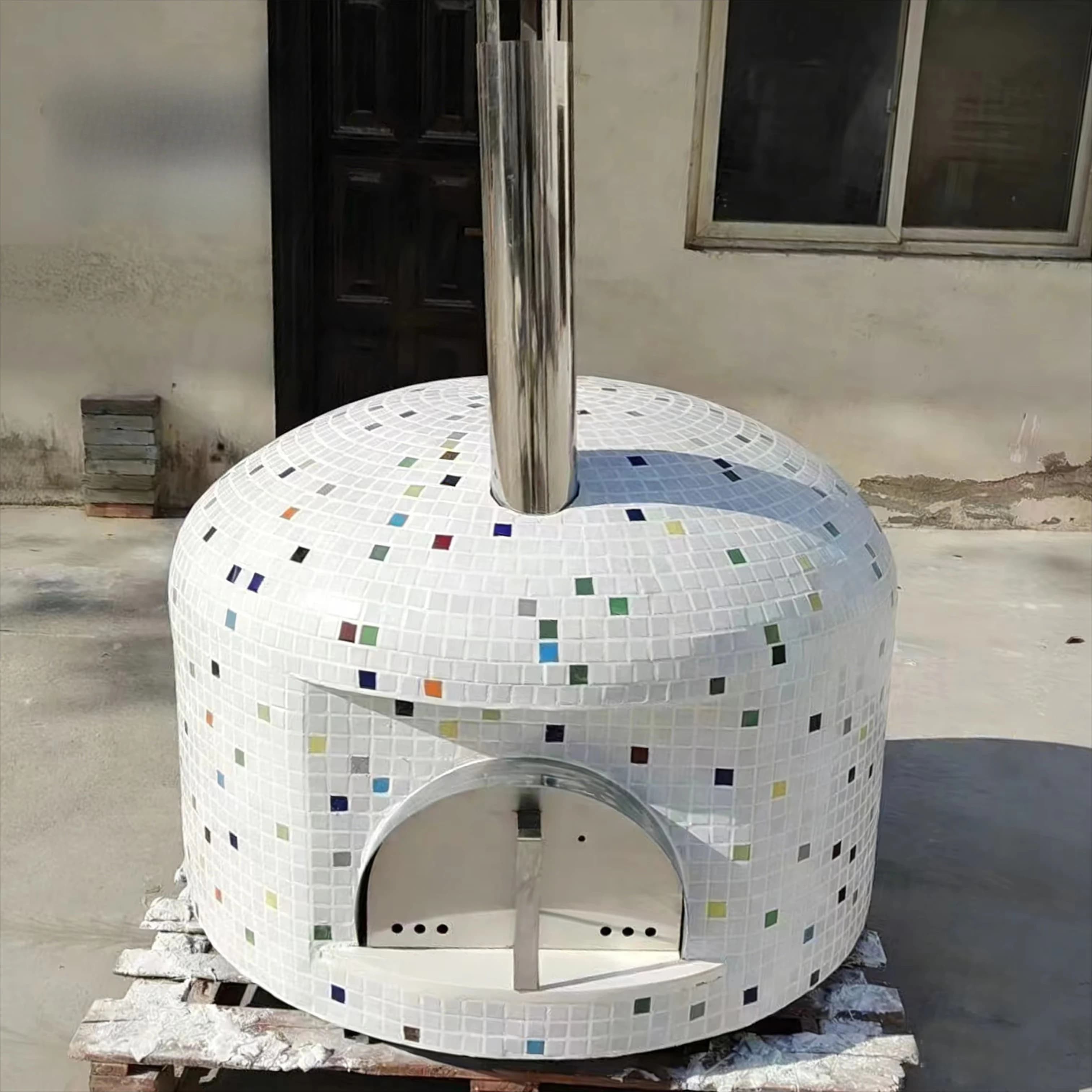 hj-Commercial Portable Wood Fired Pizza Oven for Sale Good Price Built-in Oven with Wood Pellet for Home Use@