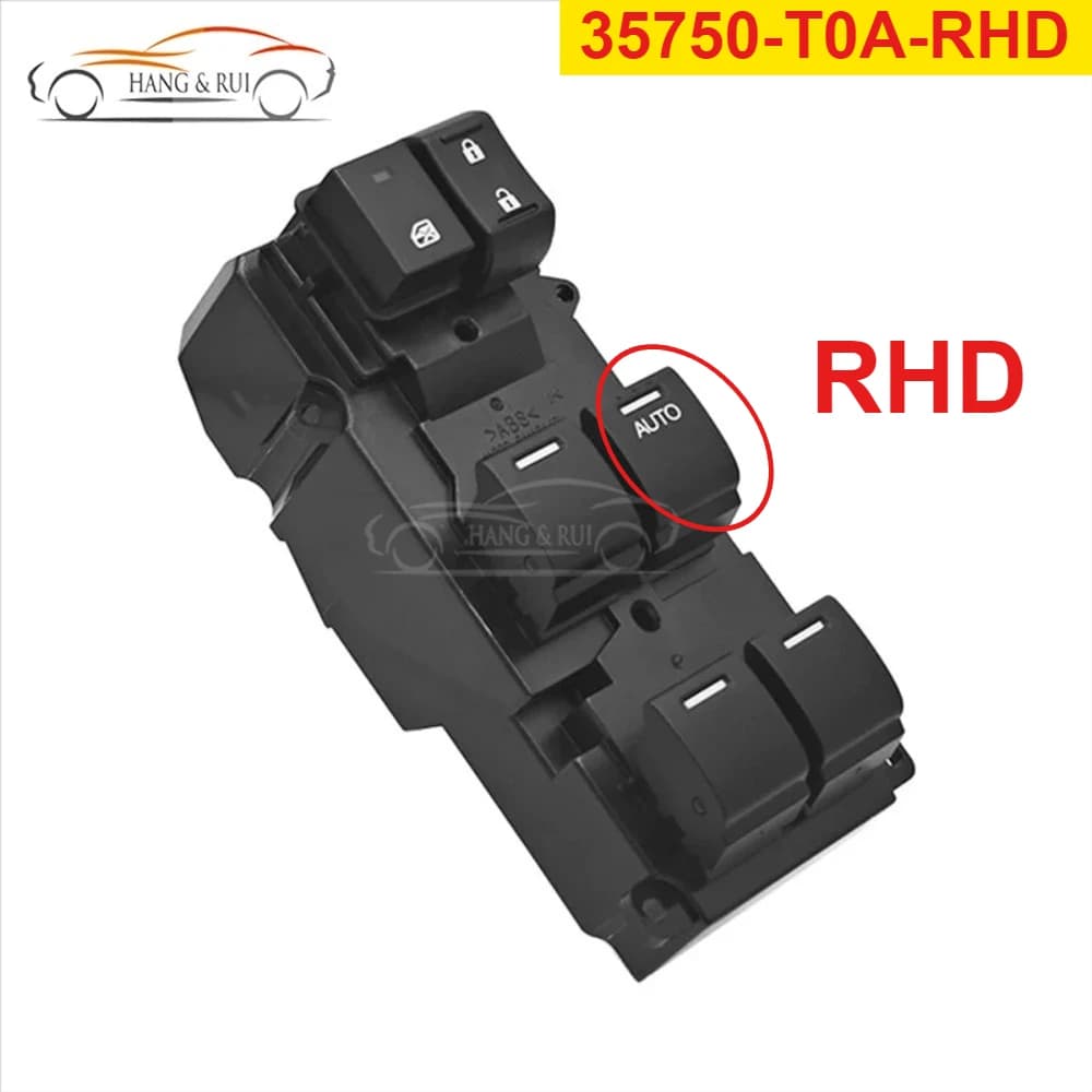 Power Window Lifter Master Control Switch 35750-T0A-RHD For Honda CRV 2011- 2013 CIVIC 2012- 2017 Car Parts