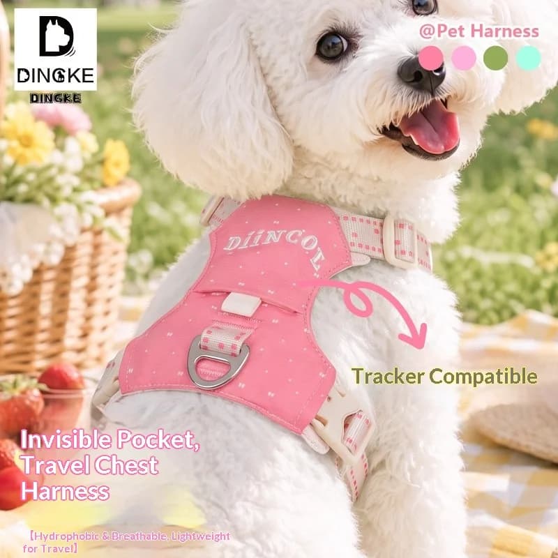 Summer No‑Pull Dog Harness Storage Pocket & 120‑165cm Multi‑Function Leash Set Reflective Pet Vest Harness for Small Medium Dogs